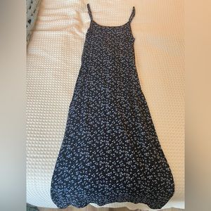 Flower printed ankle length dress